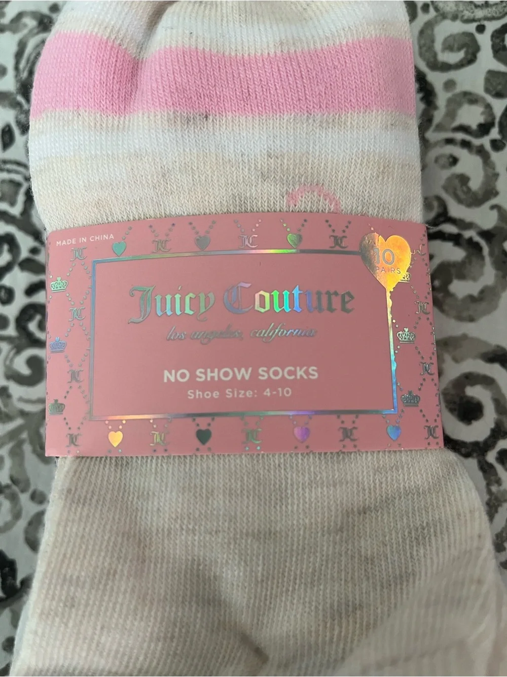 Juicy Couture Women's No Show Low-Cut Socks (10)